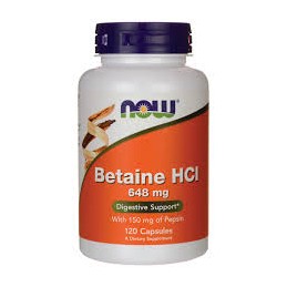 Betaine HCl 648mg 120 caps Now
